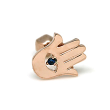 14k/18k Gold 파티마의 손 사파이어 원석피어싱(함싸,블루다이아몬드,라브렛)